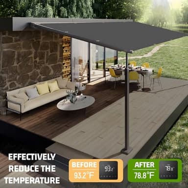 SUNNY GUARD Shade Cloth 6x10 FT Sun Screen Fabric Cover Tarp with Grommets for Pergola Backyard Garden, Dark Grey - Image 2