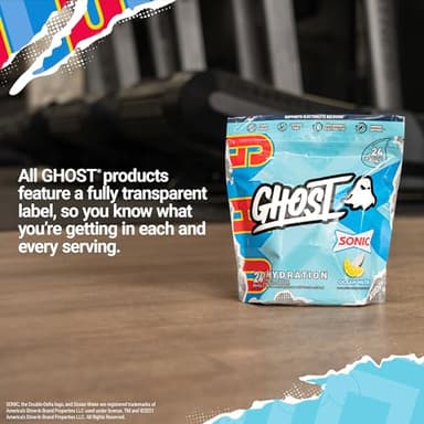 GHOST Hydration Packets, Sonic Ocean Water, 24 Sticks, Electrolyte Powder - Drink Mix Supplement with Magnesium, Potassium, Calcium, Vitamin C - Vegan, Free of Soy, Sugar & Gluten - Image 5
