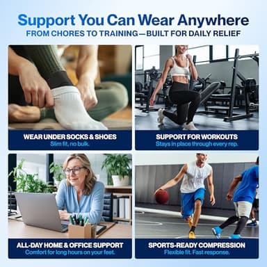Modvel Foot & Ankle Brace Socks for Sprained Ankle Compression Sleeve - Plantar Fasciitis Relief Brace, Foot Support for pain Women & Men - Tendonitis & Arthritis Feet Sleeve, Stabilizing Ankles Wrap - Image 6
