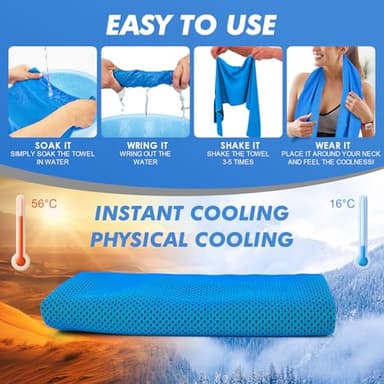 CSITE Cooling Towels for Neck and Face - 6 Pack 47x12 Inch Ice Cold Microfiber Towels, Soft & Breathable Cooling Towel for Hot Weather, Sports, Yoga, Workout, Running, Golf, Camping - Image 2