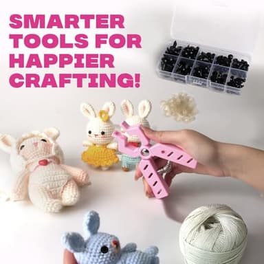 Safety Eye Snapper Tool for Effortlessly Attaching Safety Eyes in Crocheting, Ideal for Amigurumi Crochet & Stuffed Animal Crafts - Fits 5-30mm Eyes, Durable & Ergonomic Making Supplies Tool - Pink - Image 5