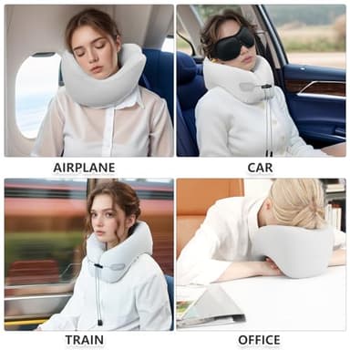 jiaao Travel Pillow, Neck Pillow Airplane, Plane Pillow Memory Foam Travel Neck Pillow with 360° Head and Neck Support, Portable Travel Essential Suitable for Airplane, Car, Train, or Bus Trip - Image 7