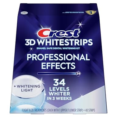 Crest 3D Whitestrips Professional Effects + LED Light – Teeth Whitening Kit, 1 Light + 20 Treatments, Each with 1 Upper/1Lower, 40 Strips – Crest 3DWhite Teeth Whitening Strips - Image 7