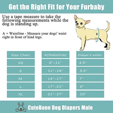 CuteBone Dog Diapers Male Washable Belly Band for Male Dogs Wraps Black 3pcs a Pack DM44S - Image 6