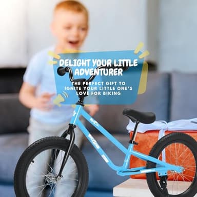 bicystar 16 Inch Kids Balance Bike for 5-8 Year Old, BMX Kids Bike with No Pedals, Air Rubber Tires, Footrests, Adjustable Height for Big Kids, Boys, Girls (Black) - Image 6