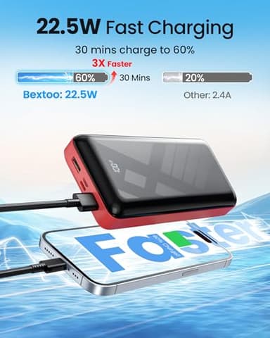 Portable Charger Power Bank 50000mAh, 22.5W Fast Charging Battery Pack, USB C Quick Charge 3 Outputs & 2 Inputs, LED Display, External Cell Phone Battery Bank for iPhone 17/16/15/14, Samsung, Android - Image 3