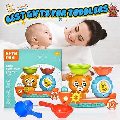 Baby Bath Toys for Kids Ages 1-3 Toddler Bath Toy Bear Bathtub Toys for Babies 12 Months Boys Girls Infant Water Tub Toys 1 2 3 Year Olds Preschool Learning Gift - Image 6