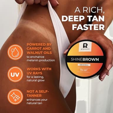 BYROKKO Shine Brown Tan Accelerator Cream 7.1 Fl Oz, Outdoor Sun or Indoor Tanning Oil or Tanning Bed Lotion, Fast Bronzer with Premium Natural Ingredients for Deep, Long-Lasting Glow - Image 4