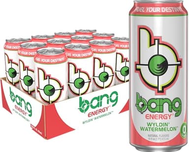 Bang Energy Wyldin’ Watermelon, Sugar-Free Energy Drink, 16-Ounce (Pack of 12) - Image 5