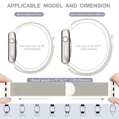 BELONGME 3 Pack Mesh Loop Compatible with Apple Watch Bands for Women Men 40mm 41mm 38mm 42mm 44mm 45mm 49mm 46mm Series 11 10 9 8 7 6 5 4 Ultra3 SE3 2, Stainless Steel Metal Magnetic Strap for iWatch - Image 5