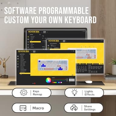 MechLands MCHOSE K99 96% Wireless Gaming Keyboard, Gasket Mechanical Keyboard, BT5.0/USB-C/2.4GHz Wireless Creamy keyboard, with 6-Layer Padding, 6000mAh Battery, Hot Swappable, NKRO for Win/Mac/Linux - Image 7