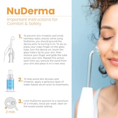 Pure Daily Care NuDerma Handheld Skin Therapy Wand Machine w/Neon – Anti-Aging - Skin Tightening - Wrinkle Reducing - Dark Circles – Clarifying - Hair & Scalp Stimulator - Image 4