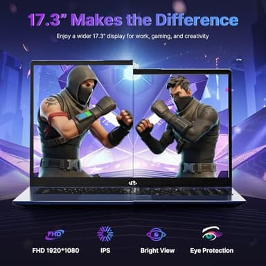 NIMO 17.3 Gaming-Laptop Ryzen 9 8945HS (>i9-13900H) 16GB RAM, 1TB SSD, Radeon 780M, PD 100W USB-C 4.0 AI-Enhanced for Copilot VR Ready, Backlit KB Fingerprint Unlock, Gaming Student Office Business - Image 4