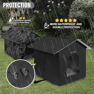 Rest-Eazzzy Outdoor Cat House, Feral Cat House Insulated with Mat and Clip, Weatherproof and Insulated, Cat Beds for Cats Kittens Puppies, Never Blow Away (Black, S 13" X 13" X 14") - Image 3
