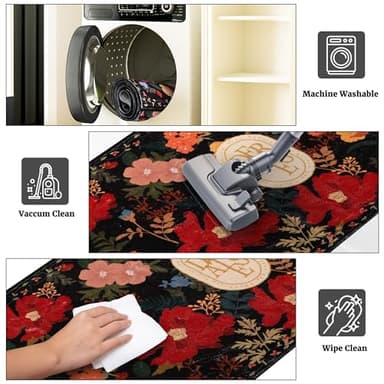 ROTTOGOON Hallway Runner Rug 2'x6' Washable Soft Floral Rug with Rubber Backing Stain Resistant Non-Slip Bohemian Runner Rugs for Hallway Entryway Laundry Room Kitchen Bathroom - Image 5