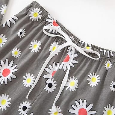 ENJOYNIGHT Womens Pajamas Set Cotton Summer Sleep Tank and Shorts Pjs Sleeveless Sleepwear (3X-Large,Flower) - Image 4