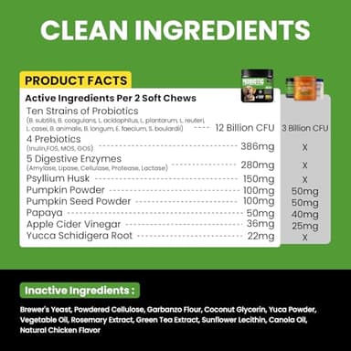 Probiotics for Dogs - Dog Probiotics with 5 Enzymes & 4 Prebiotics for Itchy Skin, Pet Probiotics lab for Digestion & Gut Support, Helps Diarrhea, Yeast Infection, Allergies & Immune System -180 Chews - Image 5
