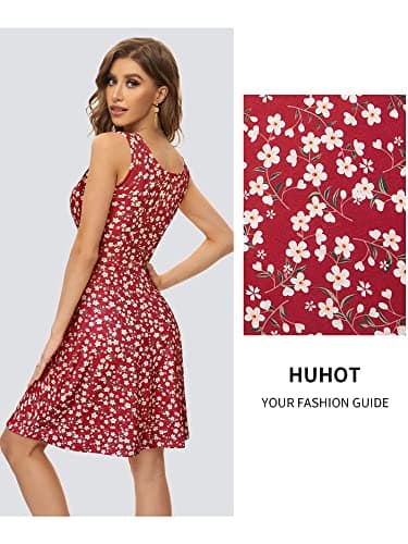 HUHOT Sundresses for Women 2025 Spring Baby Shower Dress Summer Casual Wedding Guest V Neck Sleeveless Midi Dresses with Pockets Dresses for Women 2025 - Image 2