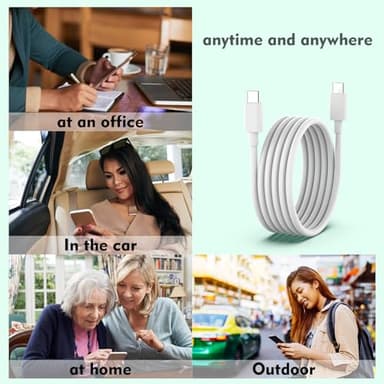 USB C to USB C Cable, 3-Pack 6FT, 60W Fast Charging Power Delivery for iPhone 17/17 Pro/17 Air/17 Pro Max, iPad mini 6/Pro 2021, MacBook Pro 2020, Samsung Galaxy S23, Switch - Image 7