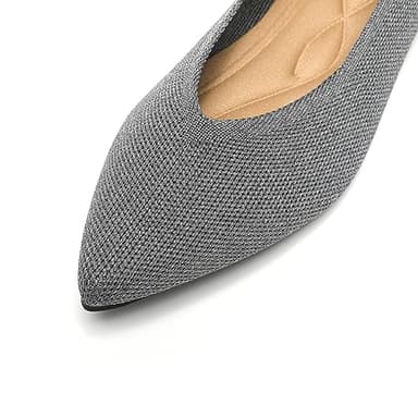 Semwiss Women's Ballet Flats Comfortable Casual Dressy Shoes,Work Flats Office Shoes Pointed Toe Leopard Flats Grey Size 10 - Image 2