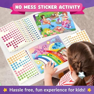 Funcils Dot Art Activity - Unicorn & Princess Sticker Kit, Toddler Art & Craft Supplies for Kids, Birthday Gifts for Boys & Girls Ages 3, 4, 5, 6, 7 Year Old - Kids Travel Toys, Airplane Must Have - Image 7