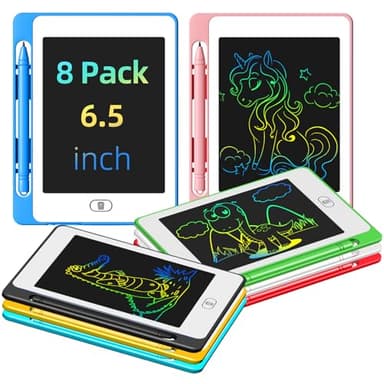 8 Pack LCD Writing Tablet for Kids, 6.5 Inch Colorful Doodle Board Drawing Tablet, Erasable Reusable Electronic Drawing Pads, Educational Learning Toys Birthday Gifts for Girls Boys Age 3 4 5 6 7 8 - Image 1