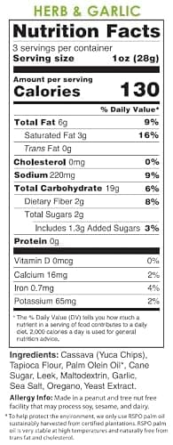 Veggie Chips Herb & Garlic (6 Pack of 3 Ounce Individual Bags) - Gluten Free, Non-GMO, Vegan, Zero Trans Fats – Wai Lana - Image 3