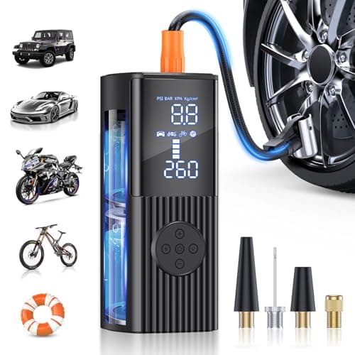Tire Inflator Portable Air Compressor, 180PSI Portable Air Compressor with 25000mAh Battery, 3X Faster Inflation Cordless Air Pump for Car, Motorcycle, Bicycle, Ball - Image 1
