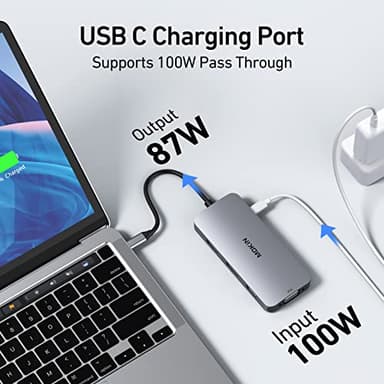 USB C Docking Station Dual DisplayPort, 8 in 1 USB Hub with 2 DP, HDMI, VGA, USB C 2.0, A 2.0, PD Charging Port, Multi Monitor Adapter for Dell/HP/Lenovo Laptops - Image 3