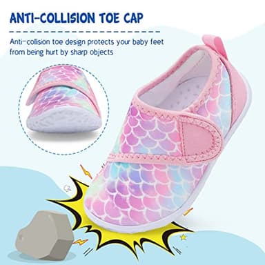 LeIsfIt Boys Girls Water Shoes Kids Aqua Socks Toddler Quick-Dry Beach Swimming Shoes Lightweight Breathable Non-Slip Outdoor Sport Water Shoes Pink Scale 12 Little Kid - Image 3