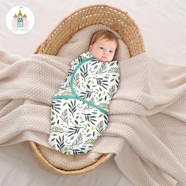 Cute Castle 3-Pack Baby Swaddle Sleep Sacks - Newborn Swaddle Sack - Ergonomic Baby Swaddles Blanket Warp for Boys and Girls - Baby Essentials (0-3 Months - Green) - Image 4
