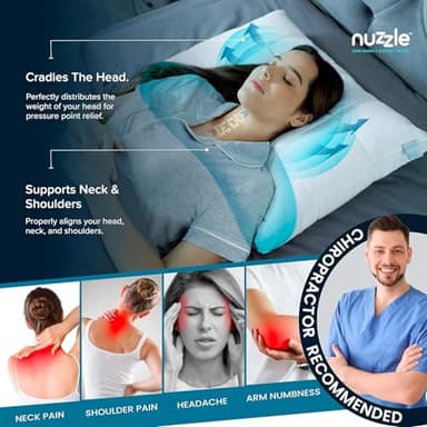 Nuzzle Cooling Adjustable Pillow for Adult Sleeping, Luxury Standard Size Bed Pillow Hotel Collection - Best Adjust Height Soft Firm Pillow for Back, Stomach or Hot Sleepers - Home Gifts - Image 3