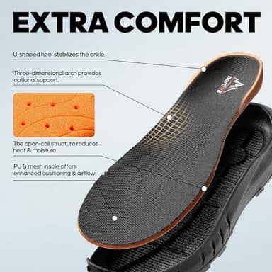 NORTIV 8 Men's Tactical Hiking Boot Lightweight Cushion Sole Boots for Work All Day Side Zipper Motorcycle Combat Military Boot Arch Support 8 Inches Terrascope,Size 7.5,Black,NMUMMT2503 - Image 5