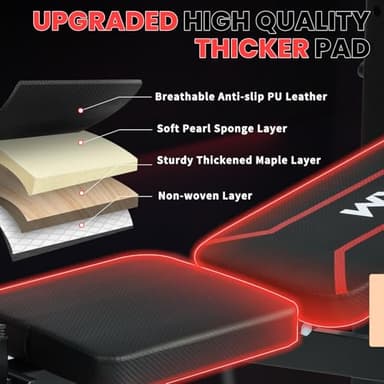 Standard Weight Bench Set with Leg Extension and Leg Curl, Adjustable Bench Press Set with Squat Rack, Foldable Flat Incline Decline Workout Bench for Home Gym Full Body(US Stock) - Image 7