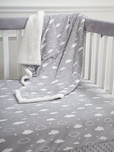 American Baby Company Heavenly Soft Chenille Fitted Crib Sheet 28" x 52", Warm and Cozy Neutral Chenille Sheet, Gray 3D Cloud, for Boys and Girls, Fits Crib and Toddler Bed mattresses - Image 3