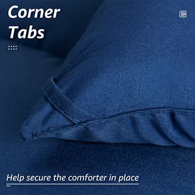 HYLEORY All Season Queen Size Bed Comforter - Cooling Down Alternative Quilted Duvet Insert with Corner Tabs - Winter Warm - Machine Washable - Navy Blue - Image 4