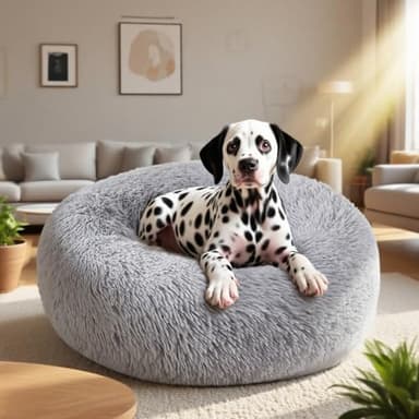 Dog Bed for Small Medium Large Dogs Cats, 20 inch Calming Washable-Round Cozy Soft Pet Bed for Puppy and Kitten with Slip-Resistant Bottom - Image 4