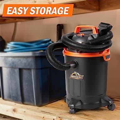 Armor All VO405P 0901 4 Gallon Wet/Dry Vac 2.0 Peak HP Shop Vacuum with Nozzles & Brush,Black/Orange - Image 2