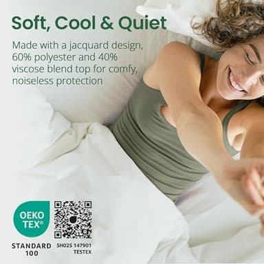 SafeRest Sleepure Waterproof Mattress Protector King Size - Viscose Derived from Bamboo - Fitted with Stretchable Pockets - Machine Washable Cotton King Mattress Cover for Bed - Image 6