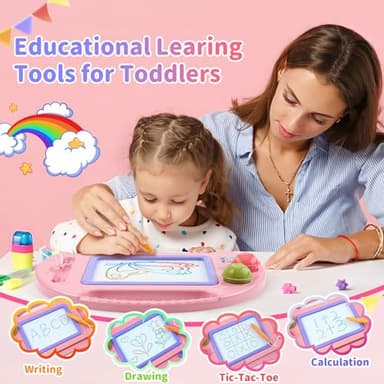 BABLOCVID Toddler Toys,Toys for 1-2 Year Old Girls,Magnetic Drawing Doodle Board for Kids Toy,Educational Learning Baby Toy for 18 Months 1 2 3 Year Old Girl Boy Birthday Easter Gifts,Arts and Crafts - Image 6