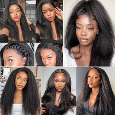 14 16 18 Kinky Straight Bundles Human Hair Yaki Straight Human Hair 3 Bundles 100% Unprocessed Brazilian Virgin Remy Hair Yaki Straight BundlesFor Black Women Natural Black Color - Image 6