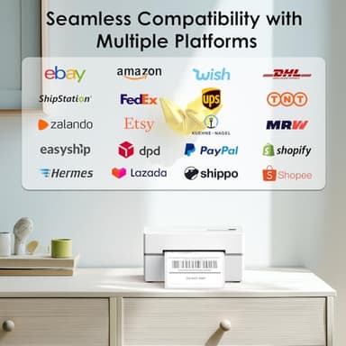 KNAON Bluetooth Thermal Shipping Label Printer, 4x6 Portable Thermal Address Label Printer for Small Business, Compatible with iPhone,Android,Windows,Mac,Chromebook –Works with Ebay Shopify USPS&More - Image 8