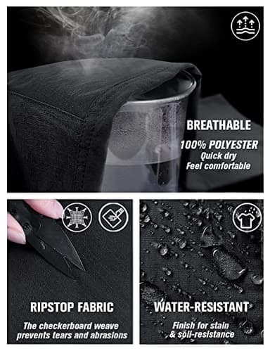 KFUBUO Men's Lightweight Ripstop Tactical Cargo Pants, Water Resistant Hiking Work Pants Relaxed Fit Black - Image 4