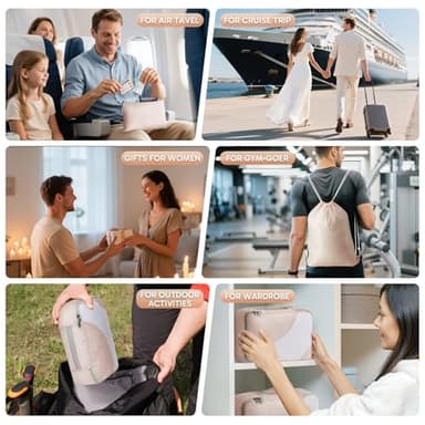 10 Set/8 Set Packing Cubes for Travel, Gifts for Women Mom,Anti-Tearing Suitcase Organizer for Luggage with Shoe & Hanging Toiletry Bag,OlarHike Vacation Essentials & Accessories for Cruise Ship,Cream - Image 6