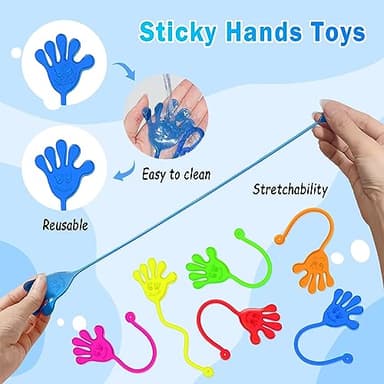 Sticky Hands Bulk 48 PCS Party Favors for Kids 4-8 8-12 Stretchy Sticky Hand Toy Halloween Goodie Bag Stuffers Fillers Mini Treasure Box Toys for Classroom Prizes Student Gifts Birthday Party Supplies - Image 8