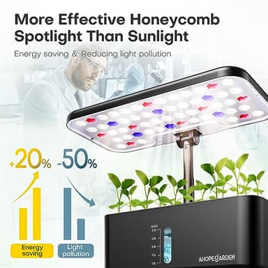 Ahopegarden Indoor Garden Hydroponics Growing System: 10 Pods Plant Germination Kit Herb Vegetable Growth Lamp Countertop with LED Grow Light - Hydrophonic Planter Grower Harvest Lettuce - Image 2