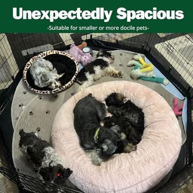 PJYuCien Dog Playpen, 8 Panels 24’’H Dog Pens Indoor with Bottom Pad, Metal Foldable Pet Puppy Exercise Fence Crate Kennel, Better for Small Animals,Black - Image 6