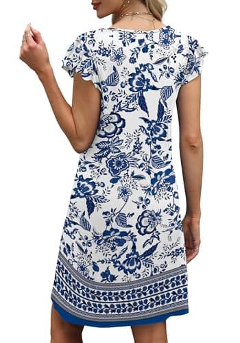 OFEEFAN Plus Size Summer Dresses Women 2025 Seniors Sundresses Plus Size Boho Hawaiian Casual Elegant Classy Date Outfits Print 07 2XL - Image 5