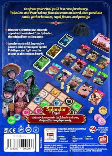 Splendor Duel Board Game - Two-Player Strategy Game for Intense Gem Collecting Battles - Fun Family Game for Kids and Adults, Ages 10+, 2 Players, 30 Minute Playtime, Made by Space Cowboys - Image 10