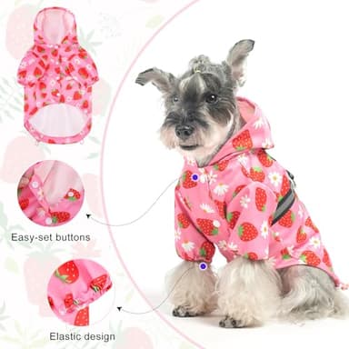 BEAUTYZOO Dog Raincoat Hooded with Harness Built-in for Small Medium Large Dogs Girls Boys, Dog Rain Jacket Slicker Poncho, Waterproof Dogs Rain Coat Clothes for Winter Rainy Snowy Days, Pink L - Image 2